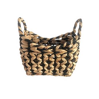 Neatly Checkered Small Natural Storage Basket