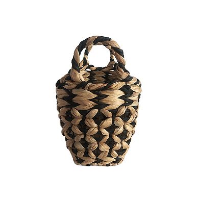 Neatly Checkered Natural Storage Basket Small