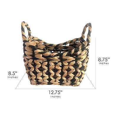 Neatly Checkered Natural Storage Basket Small