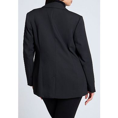 ELOQUII Women's Plus Size The Fluid Crepe Longline Blazer