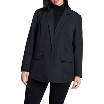 ELOQUII Women's Plus Size The Fluid Crepe Longline Blazer