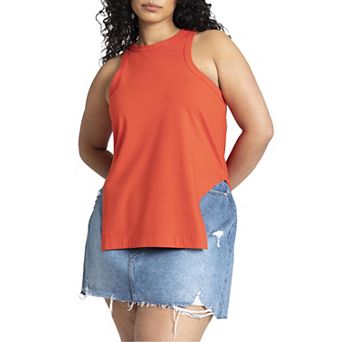 ELOQUII Women's Plus Size Scooped Hem Tank Top