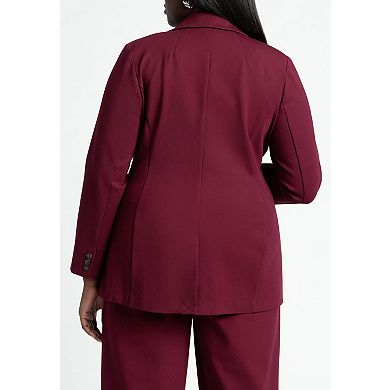ELOQUII Women's Plus Size The Ultimate Stretch Long Two Button Blazer