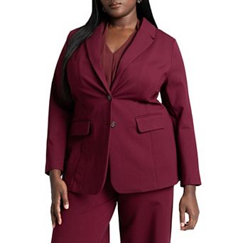 ELOQUII Women's Plus Size The Ultimate Stretch Long Two Button Blazer