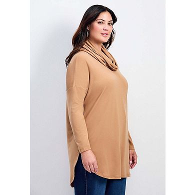 Avenue Women's Plus Size Faye Removeable Scarf Tunic