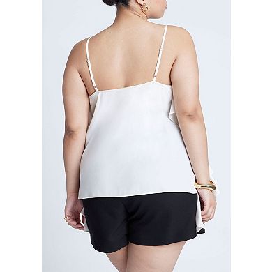 ELOQUII Women's Plus Size Flounced Neckline Cami