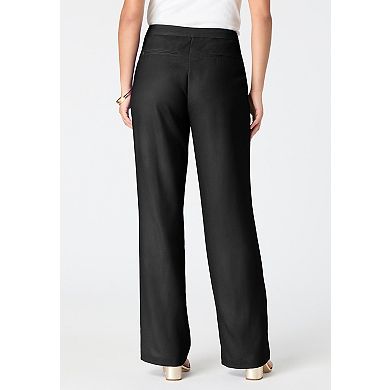 Roaman's Women's Plus Size Plus Size Crepe Trouser Pant
