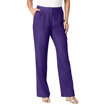 Roaman's Women's Plus Size Crepe Trouser Pant