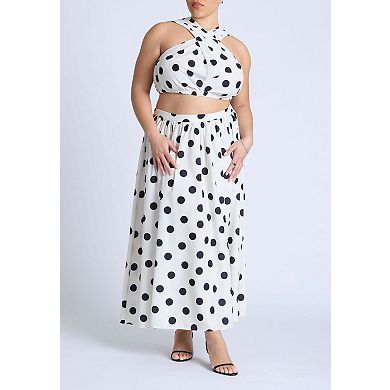 ELOQUII Women's Plus Size Shirred Wrap Crop Top