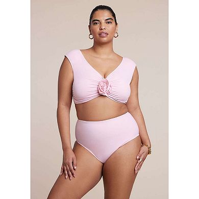 ELOQUII Women's Plus Size High Waisted Bikini Bottom