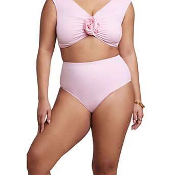 ELOQUII Women's Plus Size High Waisted Bikini Bottom