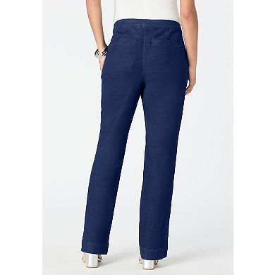 Roaman's Women's Plus Size Plus Size High-Rise Bootcut Denim Trouser