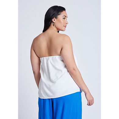 ELOQUII Women's Plus Size Embroidered Column Top