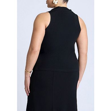 ELOQUII Women's Plus Size Cowl Halter Top