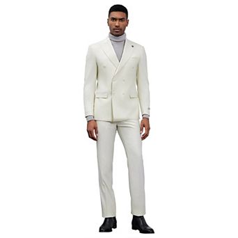 Stacy Adams 2 pc Double Breasted Suit Set w/ Wide Peak Lapel