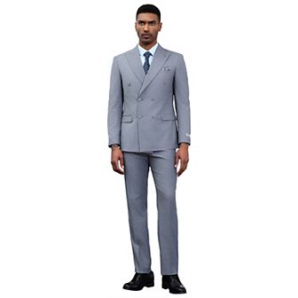 Stacy Adams 2 pc Double Breasted Suit Set w/ Wide Peak Lapel