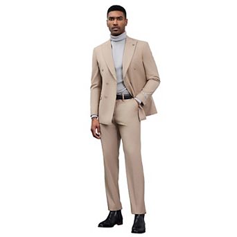 Stacy Adams 2 pc Double Breasted Suit Set w/ Wide Peak Lapel