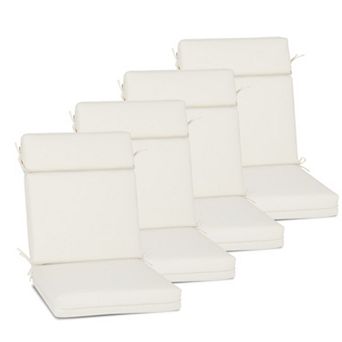 Aoodor Outdoor High Back Dining Chair Cushion Set with Ties and Zipper, 44"x21"x3.2", Set of 4