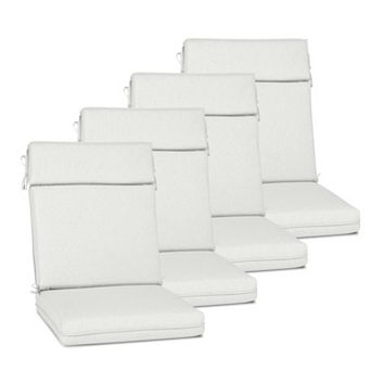 Aoodor Outdoor High Back Dining Chair Cushion Set with Ties and Zipper, 44"x21"x3.2", Set of 4