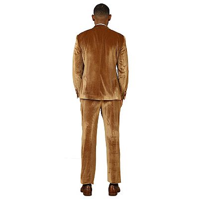 Men's 2pc Velvet Suit Set w/ Peak Lapel