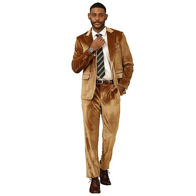 Men's 2pc Velvet Suit Set w/ Peak Lapel