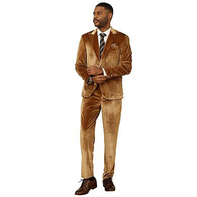 Men's 2pc Velvet Suit Set w/ Peak Lapel