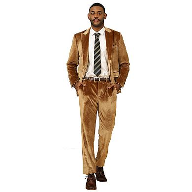 Men's 2pc Velvet Suit Set w/ Peak Lapel