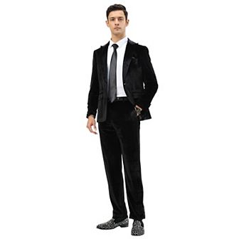 Men's 2 pc Velvet Suit Set w/ Peak Lapel