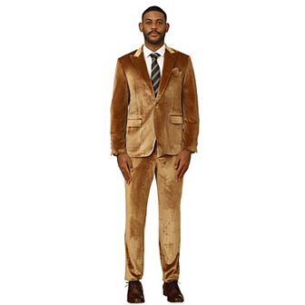 Men's 2 pc Velvet Suit Set w/ Peak Lapel