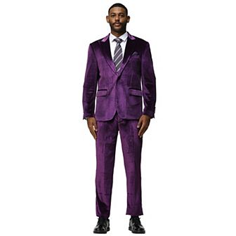 Men's 2 pc Velvet Suit Set w/ Peak Lapel