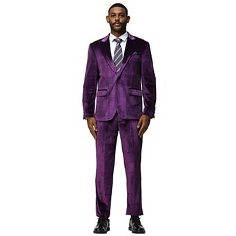 Men's 2 pc Velvet Suit Set w/ Peak Lapel