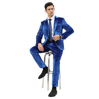Men's 2 pc Velvet Suit Set w/ Peak Lapel