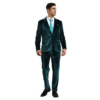 Men's 2 pc Velvet Suit Set w/ Peak Lapel