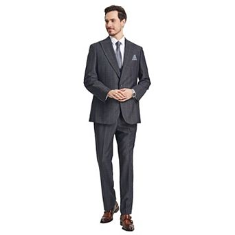 Stacy Adams Windowpane Vested Suit Set