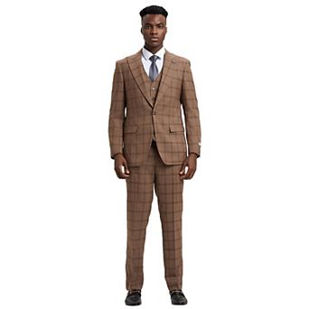 Stacy Adams Classic Plaid 3 pc Suit Set