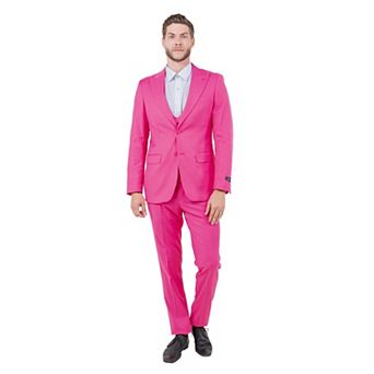 Men's 3 pc Solid Peak Lapel Suit Set w/ Shawl Collar Double Breasted Vest