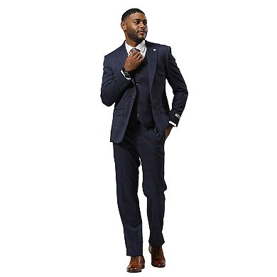Stacy Adams Glen Check Vested Suit Set w/ Peak lapel