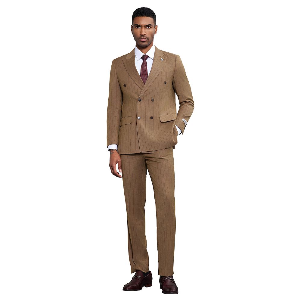 Stacy Adams Men's 2 Piece Pinstripe Hybrid Fit Suit - Double Breasted main image 0