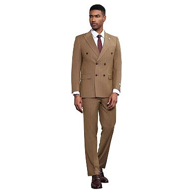 Stacy Adams Double Breasted Pinstriped 2pc Suit Set