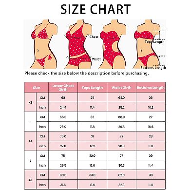 Women's Lace Up Decoration Push Up Bikini Sets, 2 Piece Wide Strap Top Triangle Bottom Swimwear