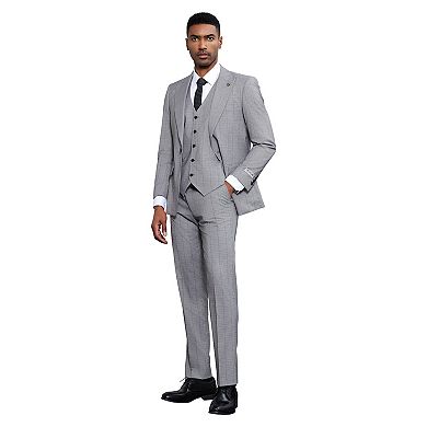Stacy Adams 3pc Windowpane Suit Set