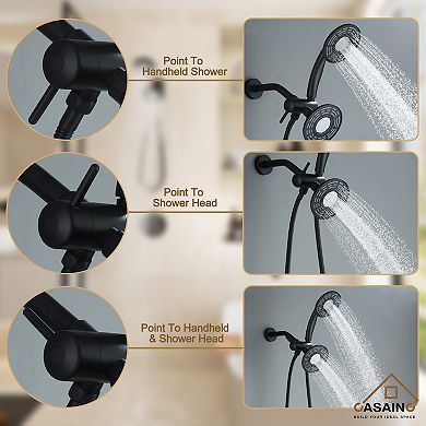 3-Spray Patterns with 1.8 GPM 5 in. Wall Mount Rain and Mist Fixed Shower Head