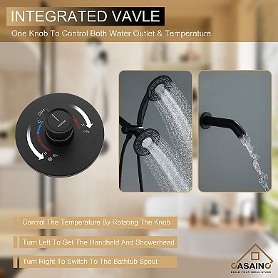 3-Spray Patterns with 1.8 GPM 5 in. Wall Mount Rain and Mist Fixed Shower Head