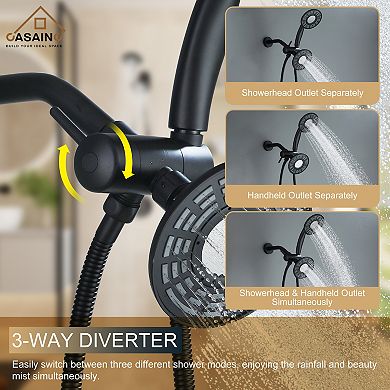 3-Spray Patterns with 1.8 GPM 5 in. Wall Mount Rain and Mist Fixed Shower Head