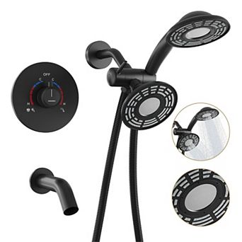 3-Spray Patterns with 1.8 GPM 5 in Wall Mount Rain and Mist Fixed Shower Head