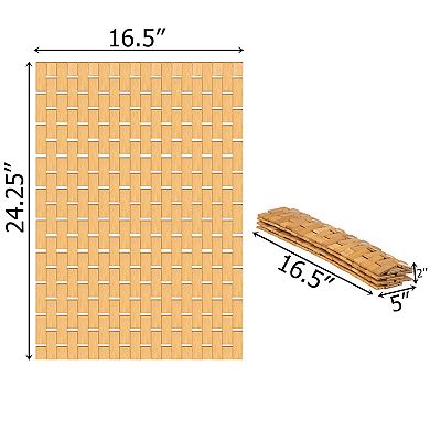 Foldable 100% Bamboo bathmat; non-slip, quick-drying, practical, and decorative for home use