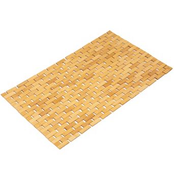 Foldable 100% Bamboo bath mat; non-slip, quick-drying, practical, and decorative for home use