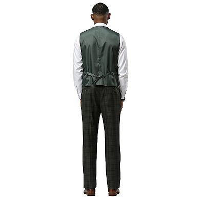 Stacy Adams Glen Plaid Notch Lapel Vested Suit