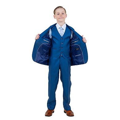 Sharkskin 5pc Suit Set w/ Dress Shirt and Tie, Toddler Boys (2T-3T)