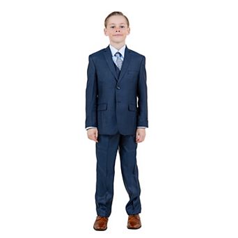 Sharkskin 5 pc Suit Set w/ Dress Shirt and Tie, Toddler Boys (2T-3T)